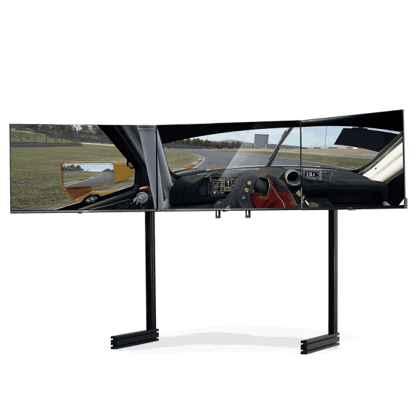 ELITE FREE STANDING TRIPLE MONITOR STAND- BLACK EDITION - Image 2