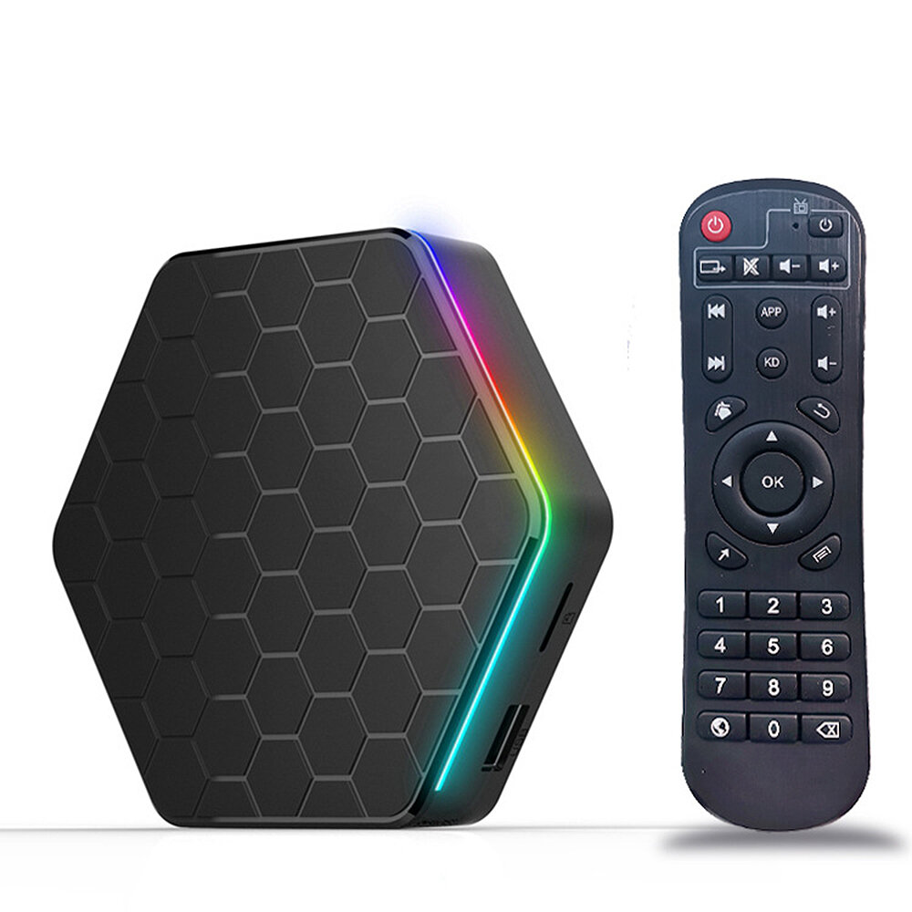 T95Z Plus H618 Smart TV Box Android 12 2G 16GB Support BT 5.0 WiFi 6 TVBOX RGB Light with 6K Decoding 4K60FPS Resolution