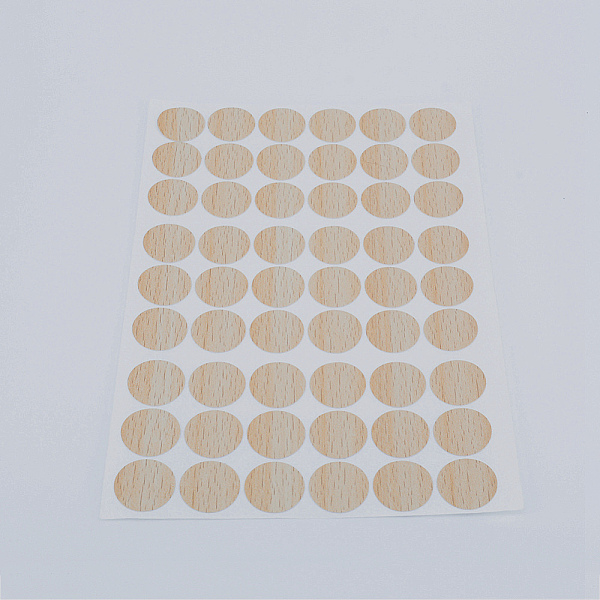 PandaHall PVC Stickers, Screw Hole Covered Stickers, Round, Wheat, 212x146x0.4mm, Stickers: 21mm, 54pcs/sheet Plastic Orange