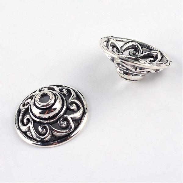 PandaHall Tibetan Style Alloy Bead Caps, Cadmium Free & Lead Free, Antique Silver, 14.5x6mm, Hole: 2mm, about 1210pcs/1000g Alloy