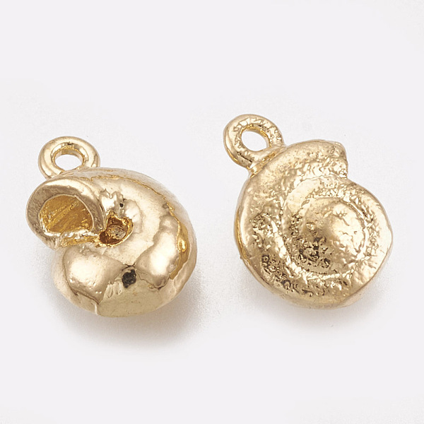 PandaHall Brass Charms, Real 18K Gold Plated, Snail, 10x7x4mm, Hole: 1mm Brass Other Animal