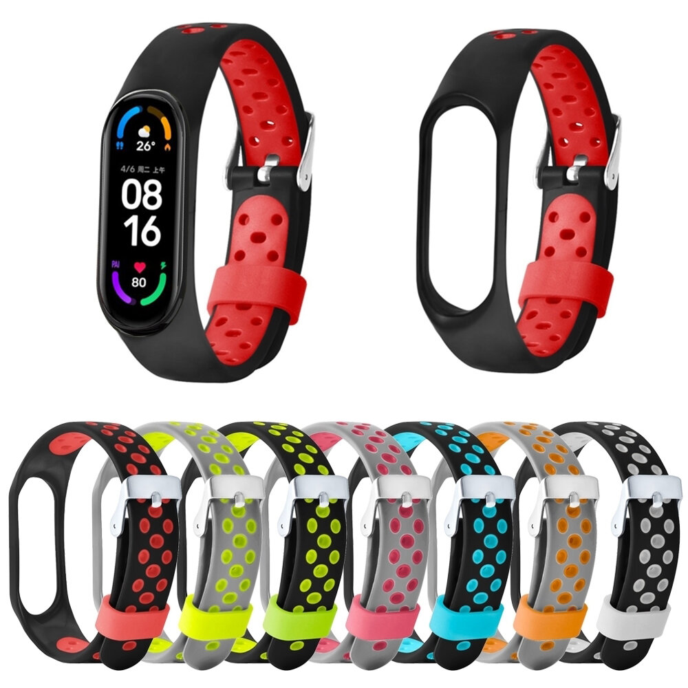 Bakeey Colorful Breathable Lightweight TPE Watch Band Strap Replacement for Xiaomi Mi Band 6 / Mi Band 5 Non-Original