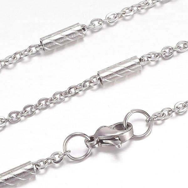 PandaHall 304 Stainless Steel Cable Chain Necklaces, with Lobster Claw Clasps, Stainless Steel Color, 19.6 inch(50cm), 2.2~3mm 304 Stainless...