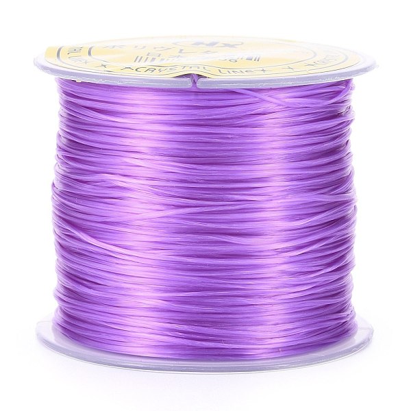PandaHall Japanese Flat Elastic Crystal String, Polyester Thread, for Stretch Bracelets Gemstone Jewelry Making, Medium Orchid, 0.5mm, about...