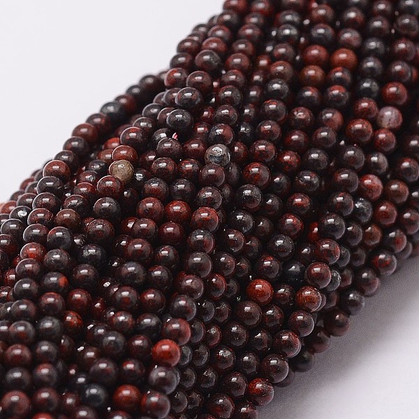 PandaHall Natural Brecciated Jasper Beads Strands, Round, 2mm, Hole: 0.5mm, about 190pcs/strand Brecciated Jasper Round