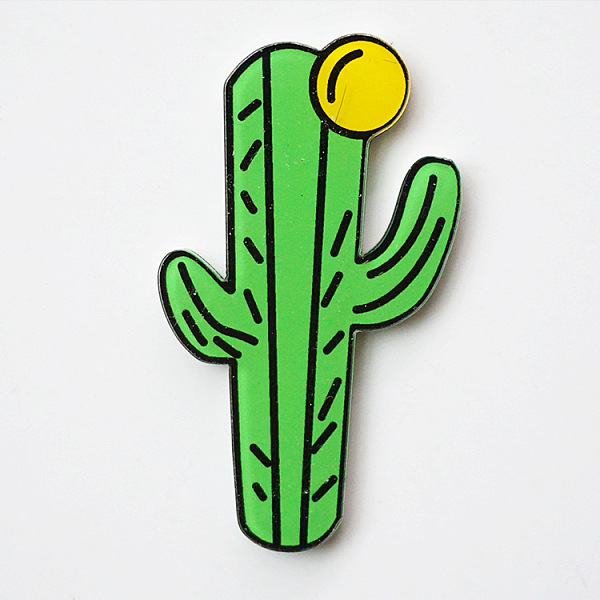 PandaHall Acrylic Safety Brooches, with Iron Pin, Cactus, Lime Green, 48x29x8.5mm, Pin: 0.7mm Acrylic Green