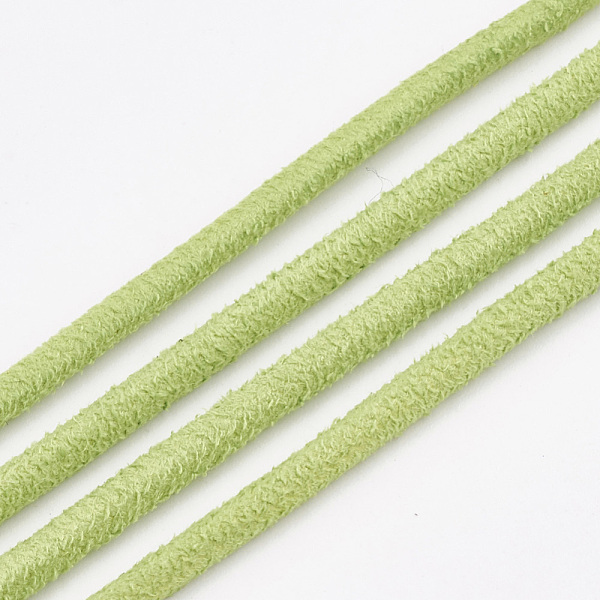 PandaHall Faux Suede Cords, Faux Suede Lace, Green Yellow, 3x3mm, about 10.93 yards(10m)/roll Faux Suede Green
