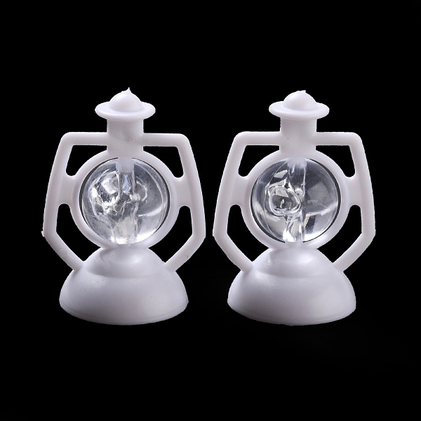 PandaHall Creative Mini Resin Oil Lamp, for Dollhouse Accessories Pretending Prop Decorations, White, 20x26x35~35.5mm, 2pcs/set Resin...