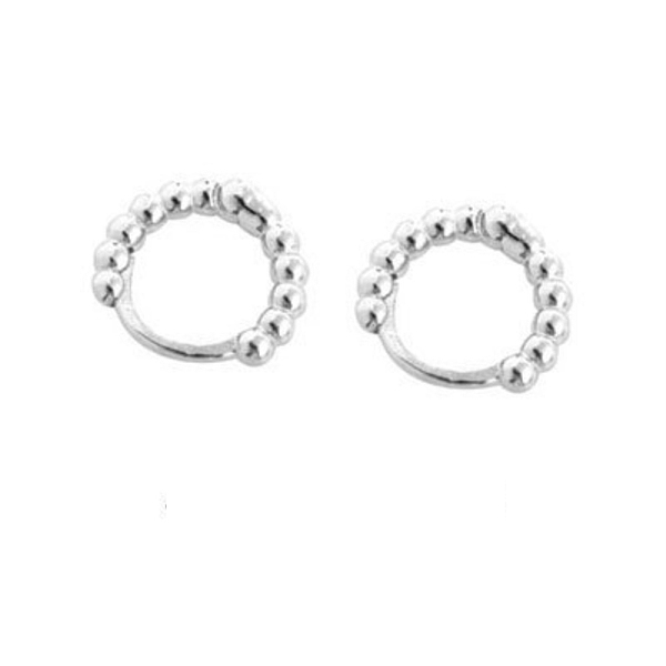 PandaHall 925 Sterling Silver Hoop Earrings, Ring Round, Platinum Sterling Silver