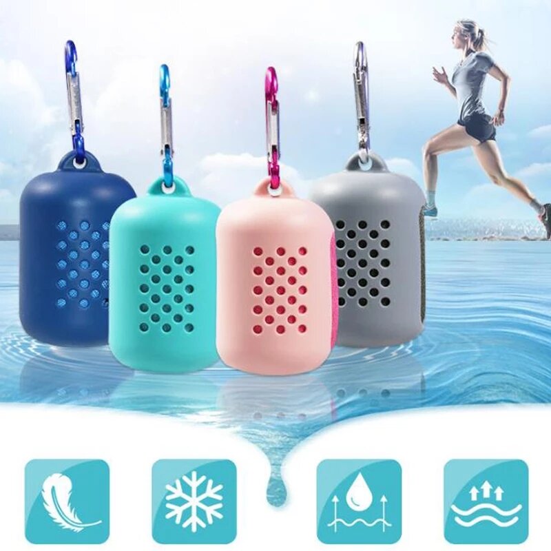 30*80 cm Portable Quick Drying Microfiber Soft Towel Utility Enduring Instant Cooling Face Towel Ice Cool Towel With Sil
