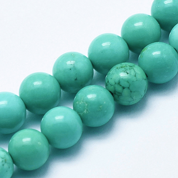 PandaHall Natural Howlite Beads Strands, Dyed & Heated, Round, Dark Cyan, 6mm, Hole: 1mm, about 62pcs/strand, 15.7 inch(40cm) Howlite Round...