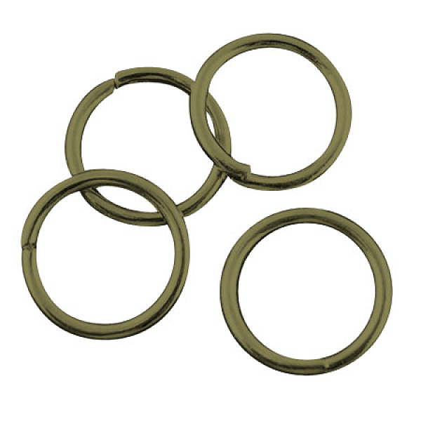 PandaHall Iron Jump Rings, Open Jump Rings, Cadmium Free & Nickel Free & Lead Free, Antique Bronze, 12x1.2mm, Inner Diameter: 9.6mm, about...