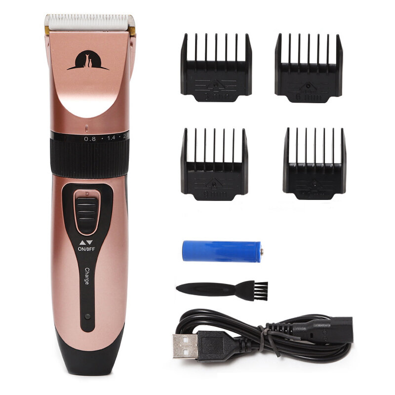 Electric Pet Hair Trimmer Low Noise Cordless Rechargeable Cat Dog Hair Shaving Grooming Kit