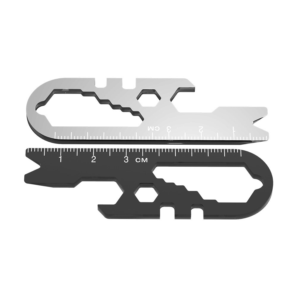DIGOO DG-XBS 8 in 1 EDC Multi-purpose Stainless Steel Wrench Key Chain Tools Screwdriver Bottle Opener Gauge Portable To