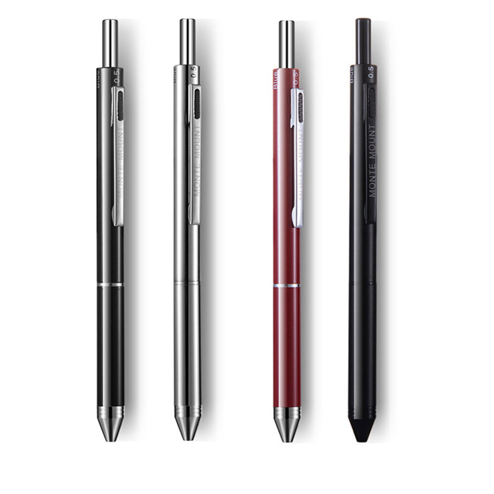 Monte Mount Ballpoint Pen Metal 4 Modes One Key Switch Pen With Pencil Writing Drawing Signing Ballpoint Pen