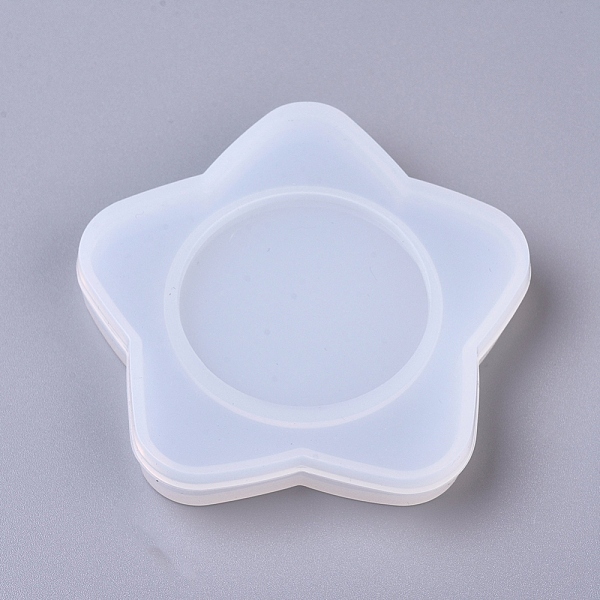 PandaHall DIY Star Mirror Lid Silicone Molds, Resin Casting Molds, For UV Resin, Epoxy Resin Jewelry Making, White...