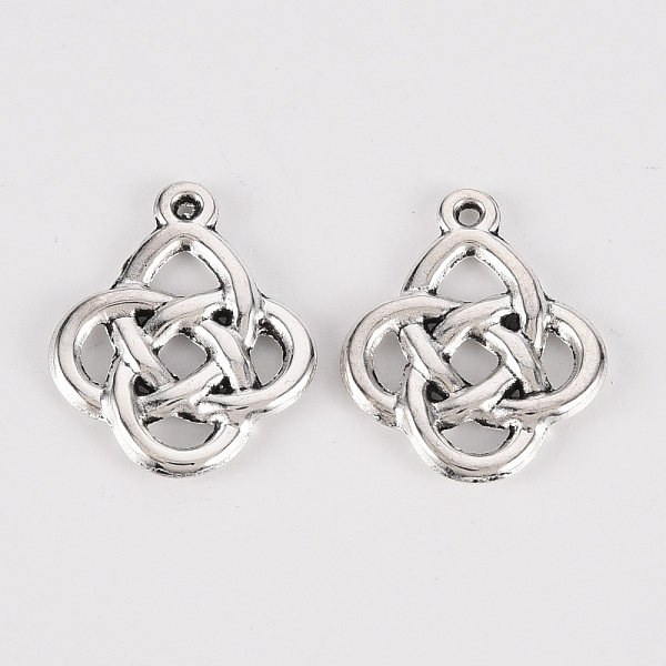 PandaHall Tibetan Style Alloy Pendants, Lead Free & Cadmium Free, Chinese Knot, Antique Silver, 20x16x1.5mm, Hole: 1.2mm, about 420pcs/500g...