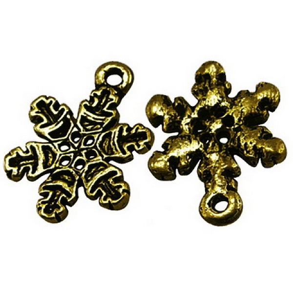 PandaHall Tibetan Style Alloy Pendants, Lead Free, Nickel Free and Cadmium Free, Antique Bronze, Snowflake, Christmas, 22x16x2mm, Hole...