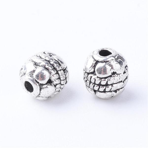 PandaHall Tibetan Style Alloy Spacer Beads, Oval, Cadmium Free & Lead Free, Antique Silver, 5~5.5x6mm, Hole: 1mm, about 1920pcs/1000g Alloy...