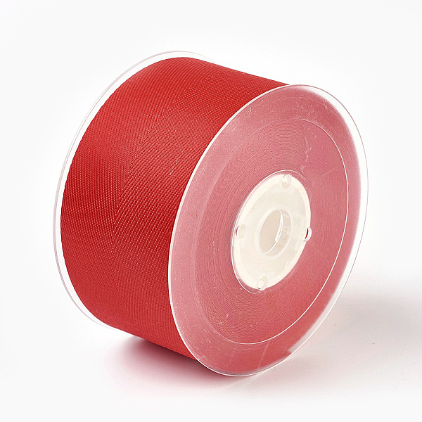 PandaHall Rayon and Cotton Ribbon, Twill Tape Ribbon, Herringbone Ribbon, Red, 1-1/2 inch(38mm), about 50yards/roll(45.72m/roll) Cotton Red
