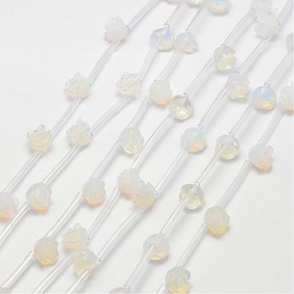 PandaHall Opalite Beads, Rose, 10x5~9mm, Hole: 1mm Opalite Flower