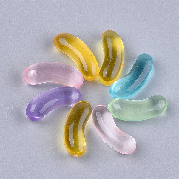 PandaHall Transparent Resin Beads, No Hole/Undrilled, Pea, Mixed Color, 20.5x8~8.5x7mm Resin Others Multicolor