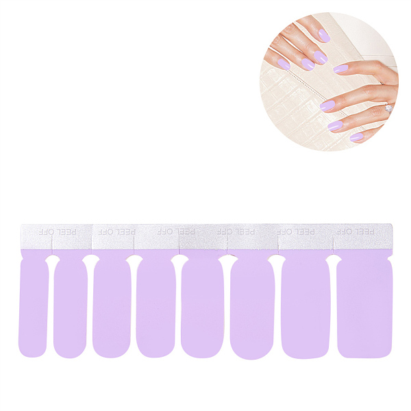 PandaHall Solid Color Full Cover Best Nail Stickers, Self-adhesive, for Women Girls Manicure Nail Art Decoration, Medium Orchid, 10.9x3.9cm...