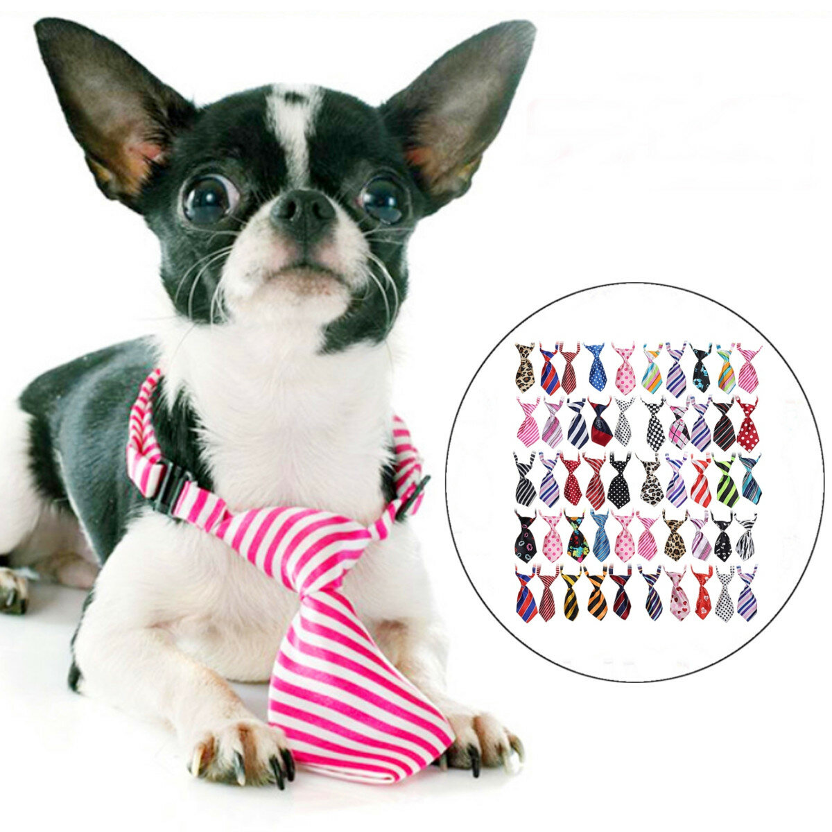 50 pcs Pet Tie Dog Scarf Cat Necklace Adjustable Strap for Cat Grooming Dogs Collar Accessories Pet Supplies Formal Cost