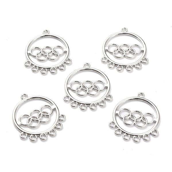 PandaHall Alloy Chandelier Component Links, Oval, Platinum, 30x16x1.5mm, Hole: 1.9mm Alloy Oval
