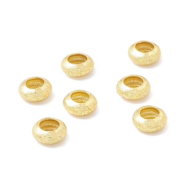 PandaHall Brass Beads, Long-Lasting Plated, Rondelle, Golden, 9.5x4mm, Hole: 5mm Brass Rondelle
