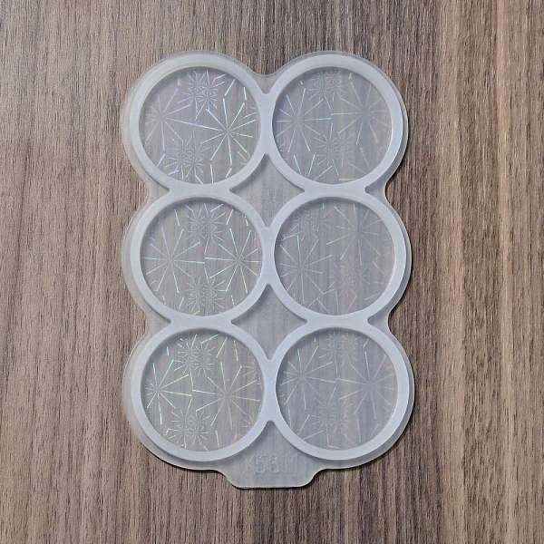 PandaHall DIY Round Silicone Molds, Resin Casting Molds, For UV Resin, Epoxy Resin Craft Making, Snowflake Pattern, 160x105x8mm, Inner...