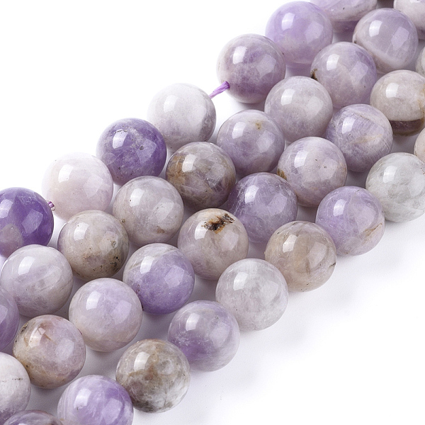 PandaHall Natural Lavender Jade Beads Strands, Round, 8mm, Hole: 1.1mm, about 48pcs/strand, 15.35 inch(39cm) Lavender Jade Round