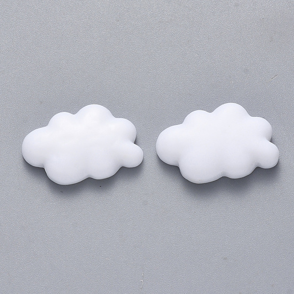 PandaHall Resin Cabochons, Cloud, White, 22x14x6mm Resin Cloud White