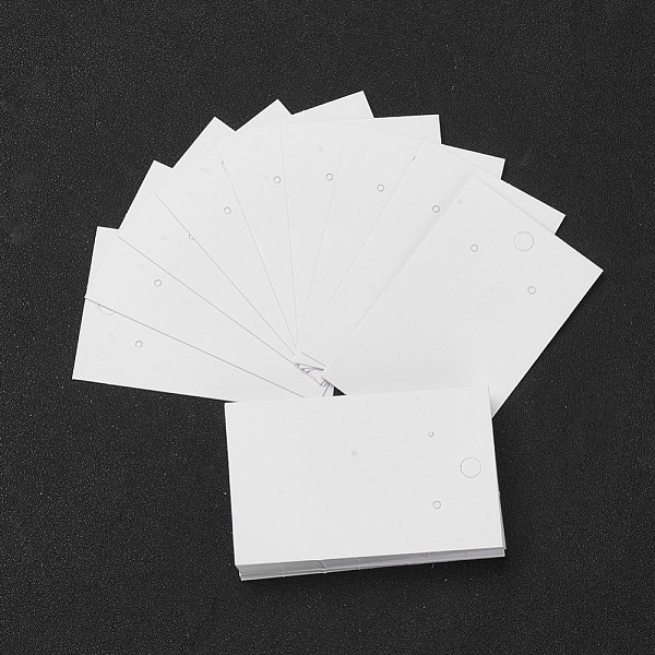 PandaHall Paper Earring Display Card, Used for Pendants and Earrings, White, 80x50mm Paper Rectangle White