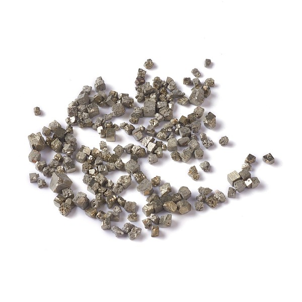 PandaHall Natural Pyrite Chip Beads, No Hole/Undrilled, 2~5x2~6x1~4.5mm Pyrite Chip