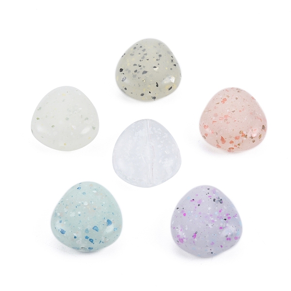 PandaHall Marbled Stone Style Opaque Acrylic Beads, Nuggets, Mixed Color, 22x21x10mm, Hole: 1.6mm Acrylic Nuggets Multicolor