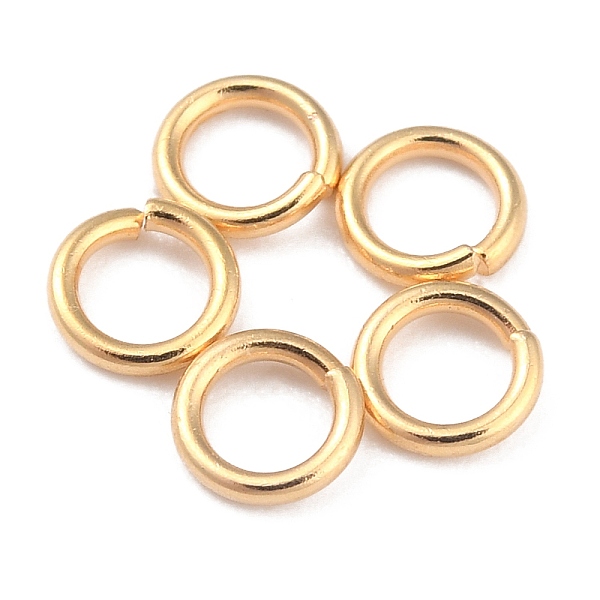 PandaHall Rack Plating Brass Jump Rings, Open Jump Rings, Long-Lasting Plated, Real 24K Gold Plated, 4x0.8mm, 20 Gauge, Inner Diameter...
