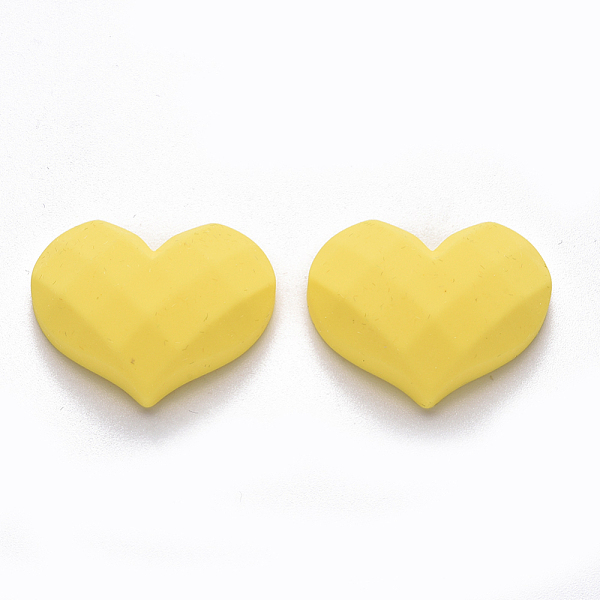 PandaHall Opaque Resin Cabochons,
Faceted, Heart, Yellow, 20x27x10mm Epoxy Resin Heart Yellow