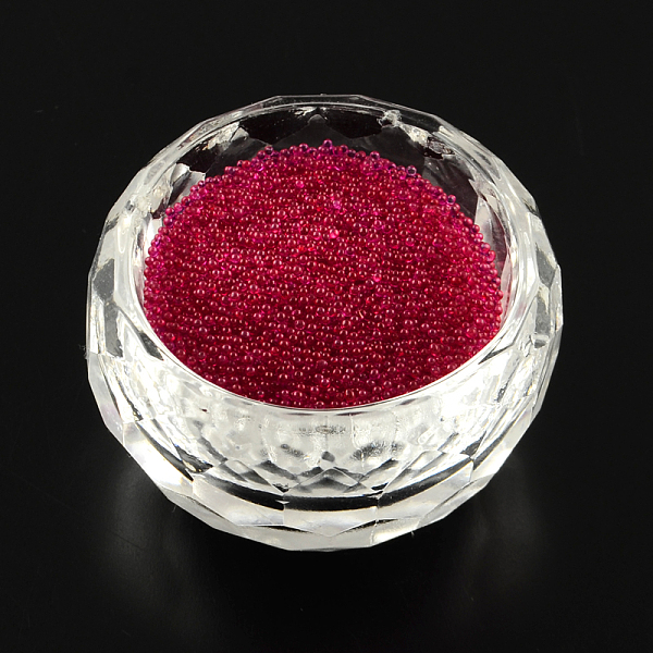 PandaHall Transparent DIY 3D Nail Art Decoration Mini Glass Beads, Tiny Caviar Nail Beads, FireBrick, 0.6~0.8mm, about 450g/bag Glass Red