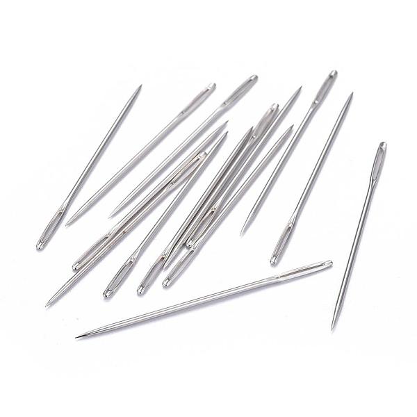 PandaHall Iron Sewing Needles, Platinum, 5.2x0.2cm, about 30~35pcs/bag Iron