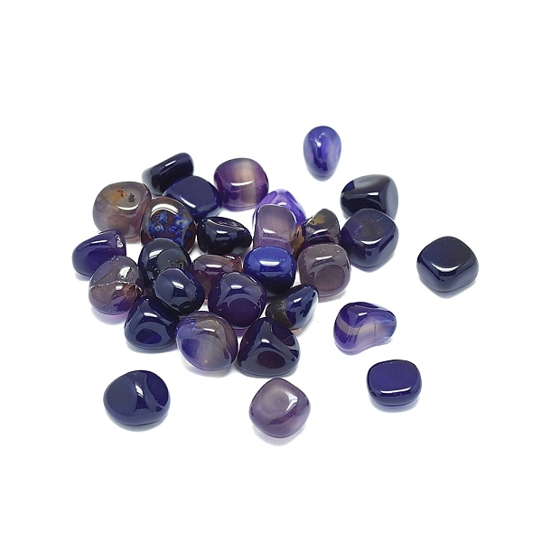 PandaHall Natural Agate Beads, No Hole/Undrilled, Tumbled Stone, Vase Filler Gems, Dyed & Heated, Nuggets, 6~13mm, about 610pcs/1000g...