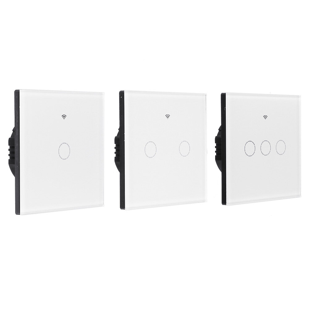 EU/UK 1/2/3 Gang eWelink WIFI Smart Wall Light Switch Touch Panel APP Remote Control Switch Single Live Wire No Neutral