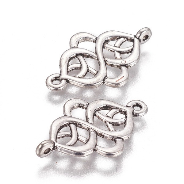 PandaHall Alloy Links connectors, Lead Free & Cadmium Free & Nickel Free, Antique Silver, 28x18x2mm, Hole: 1.5mm Alloy Others