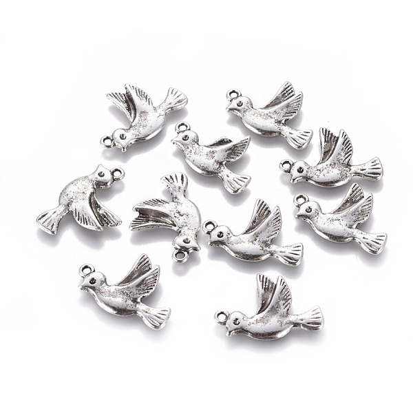 PandaHall Alloy Pendants, Lead Free and Cadmium Free, Antique Silver, Bird, about 22mm long, 15mm wide, 3mm thick, hole: 1.5mm Alloy Bird...