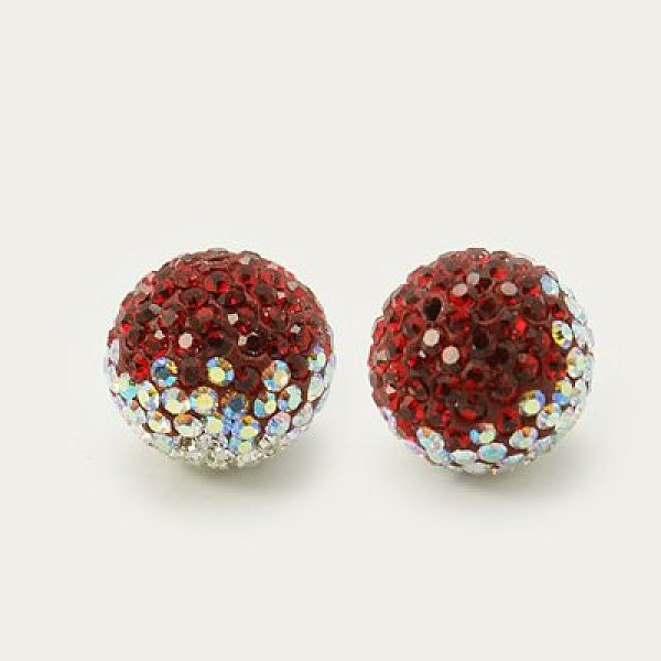 PandaHall Austrian Crystal Beads, Pave Ball Beads, with Polymer Clay inside, Round, 374_Indian Red, 12mm, Hole: 1mm Polymer Clay+Austrian...