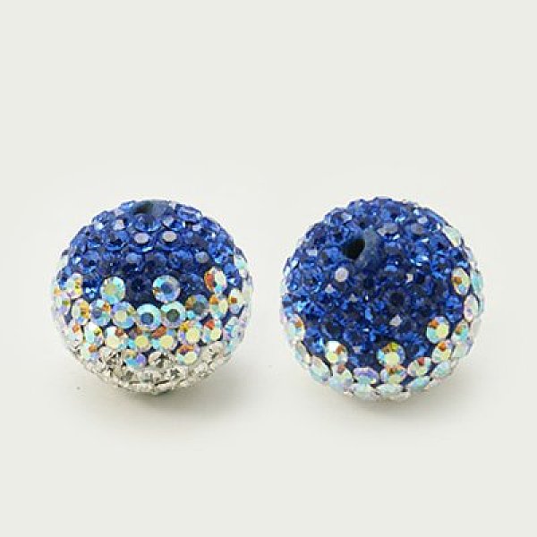 PandaHall Austrian Crystal Beads, Pave Ball Beads, with Polymer Clay inside, Round, 206_Sapphire, 18mm, Hole: 1mm Polymer Clay+Austrian...