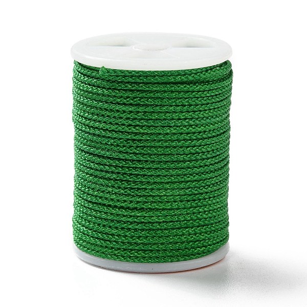PandaHall Braided Nylon Threads, Mambo Thread, with Spool, for Jewelry Making, Round, Green, 1mm, about 6 yards/roll Nylon Green
