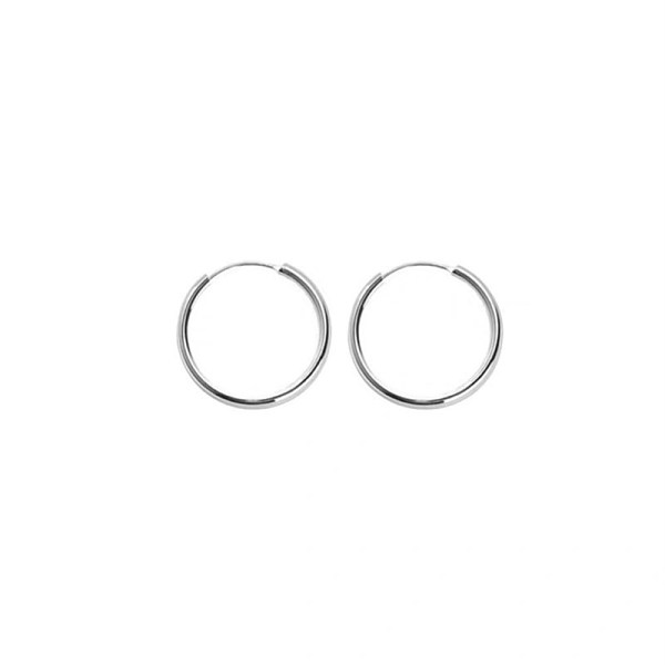PandaHall 990 Sterling Silver Hoop Earrings, Ring, Silver, 13mm Sterling Silver