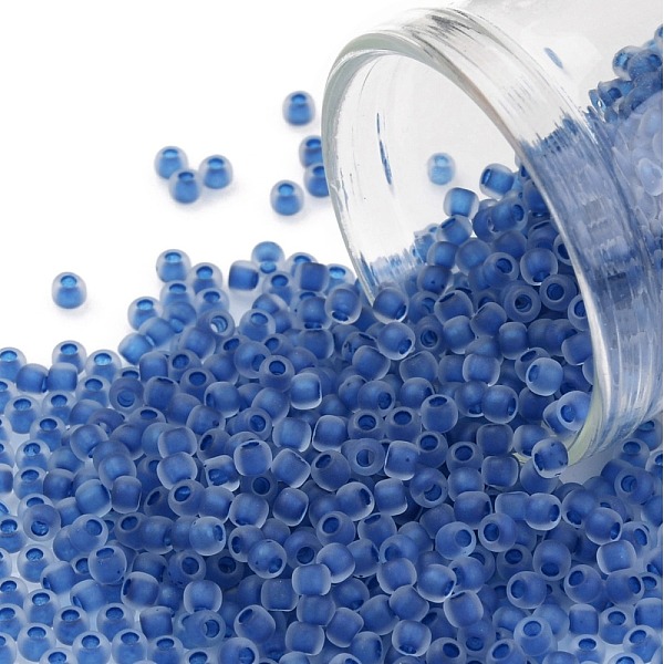 PandaHall TOHO Round Seed Beads, Japanese Seed Beads, (189FM) Royal Blue Lined Sapphire Rainbow Matte, 11/0, 2.2mm, Hole: 0.8mm, about...