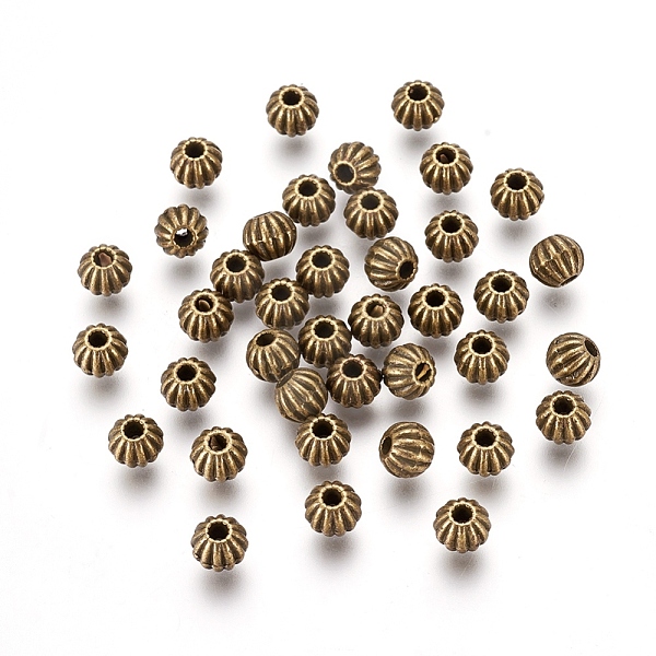 PandaHall Tibetan Style Alloy Beads, Lead Free & Cadmium Free, Round, Antique Bronze Color, about 7mm in diameter, hole: 1mm Alloy Round